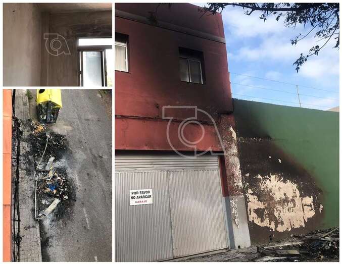 El incendio de los contenedores afectó a las fachadas e interior de los inmuebles colindantes/TA.